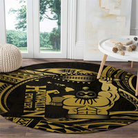 Gold Hawaii Ikaika Warrior Round Carpet Hawaiian Power LT14 - Polynesian Pride