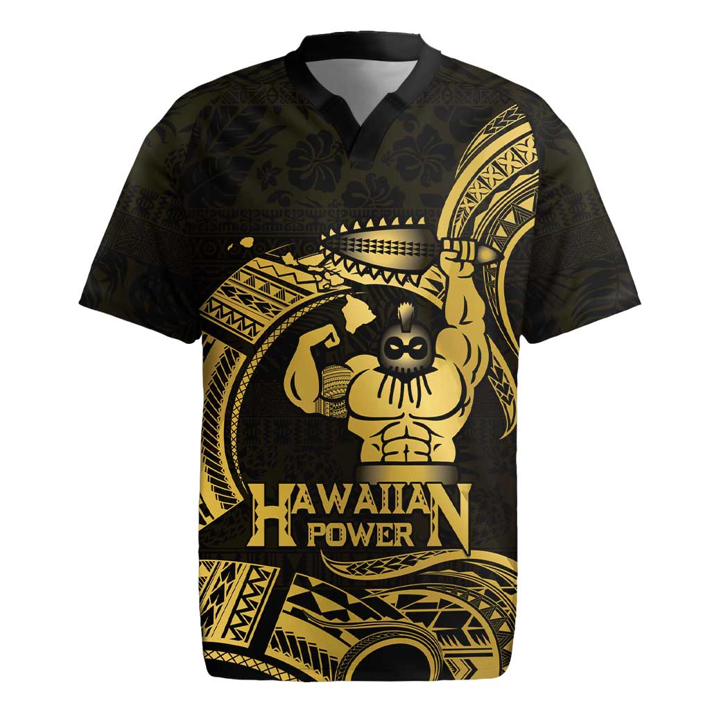 Gold Hawaii Ikaika Warrior Rugby Jersey Hawaiian Power LT14 Gold - Polynesian Pride