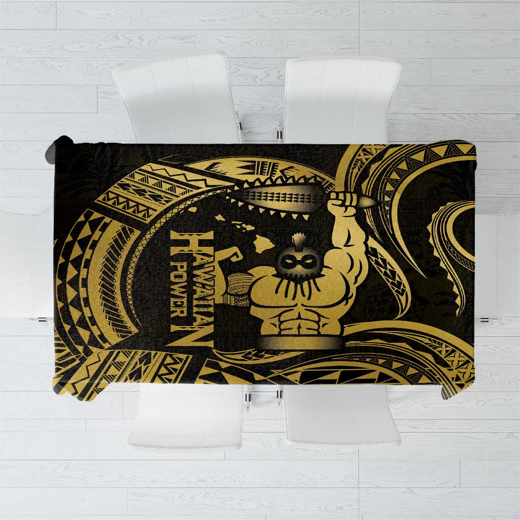 Gold Hawaii Ikaika Warrior Tablecloth Hawaiian Power LT14 Gold - Polynesian Pride