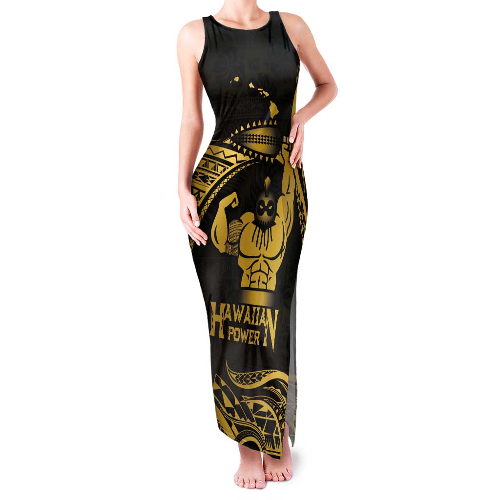 Gold Hawaii Ikaika Warrior Tank Maxi Dress Hawaiian Power LT14 Women Gold - Polynesian Pride