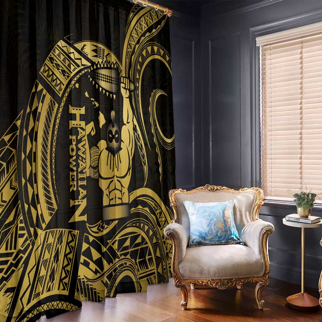 Gold Hawaii Ikaika Warrior Window Curtain Hawaiian Power LT14 - Polynesian Pride