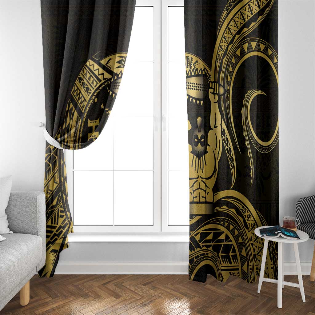 Gold Hawaii Ikaika Warrior Window Curtain Hawaiian Power LT14 - Polynesian Pride