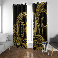 Gold Hawaii Ikaika Warrior Window Curtain Hawaiian Power LT14 With Grommets Gold - Polynesian Pride