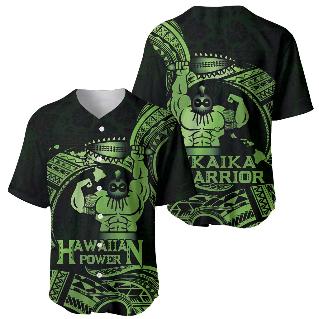 Green Hawaii Ikaika Warrior Baseball Jersey Hawaiian Power LT14 - Polynesian Pride