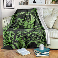 Green Hawaii Ikaika Warrior Blanket Hawaiian Power LT14 Green - Polynesian Pride