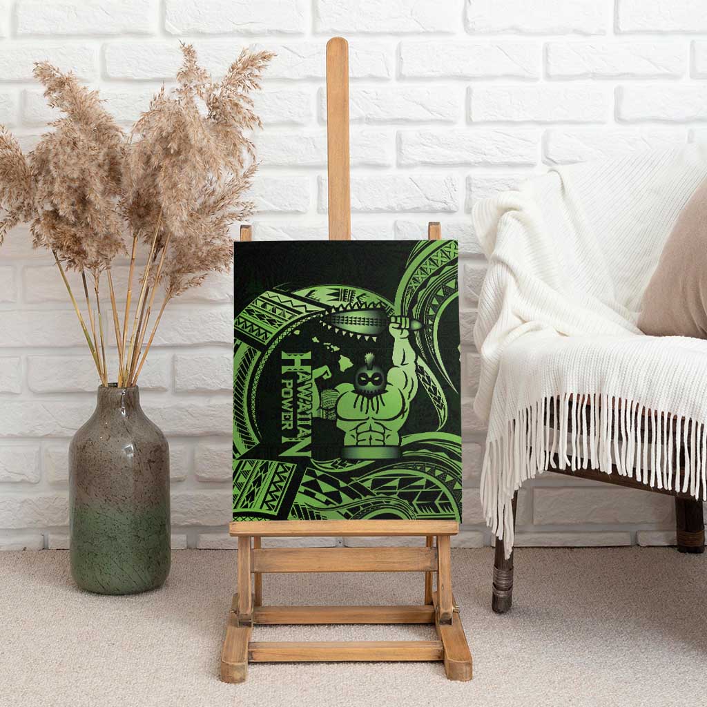 Green Hawaii Ikaika Warrior Canvas Wall Art Hawaiian Power LT14 - Polynesian Pride