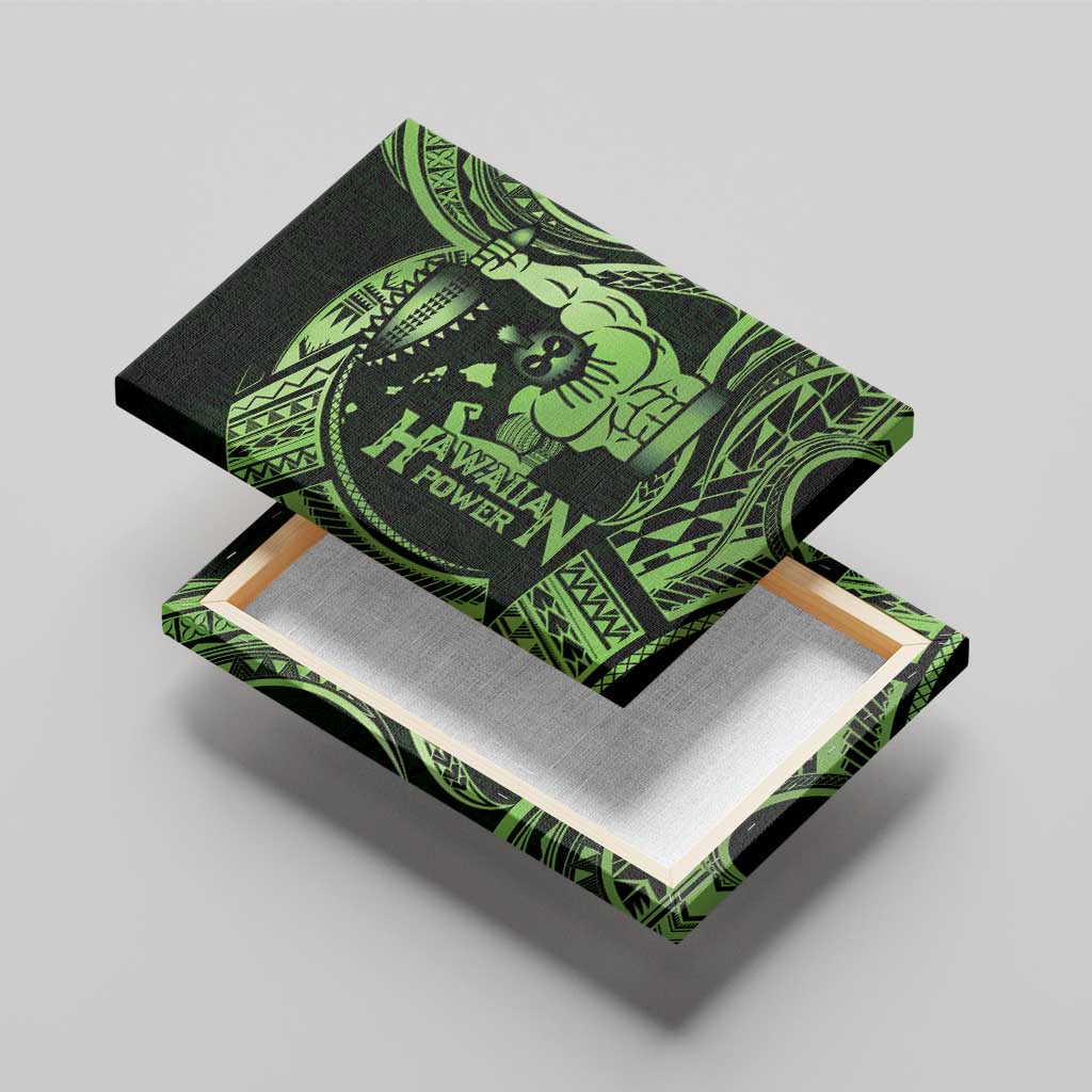 Green Hawaii Ikaika Warrior Canvas Wall Art Hawaiian Power LT14 - Polynesian Pride