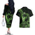Green Hawaii Ikaika Warrior Couples Matching Off The Shoulder Long Sleeve Dress and Hawaiian Shirt Hawaiian Power