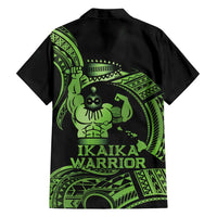 Green Hawaii Ikaika Warrior Family Matching Off Shoulder Maxi Dress and Hawaiian Shirt Hawaiian Power