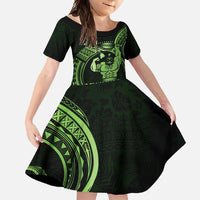 Green Hawaii Ikaika Warrior Family Matching Summer Maxi Dress and Hawaiian Shirt Hawaiian Power
