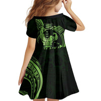 Green Hawaii Ikaika Warrior Kid Short Sleeve Dress Hawaiian Power LT14 - Polynesian Pride