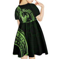 Green Hawaii Ikaika Warrior Kid Short Sleeve Dress Hawaiian Power LT14 - Polynesian Pride