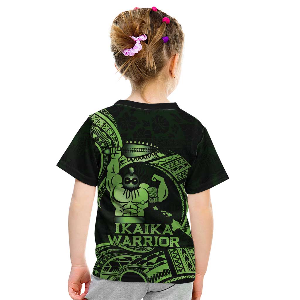 Green Hawaii Ikaika Warrior Kid T Shirt Hawaiian Power LT14 - Polynesian Pride