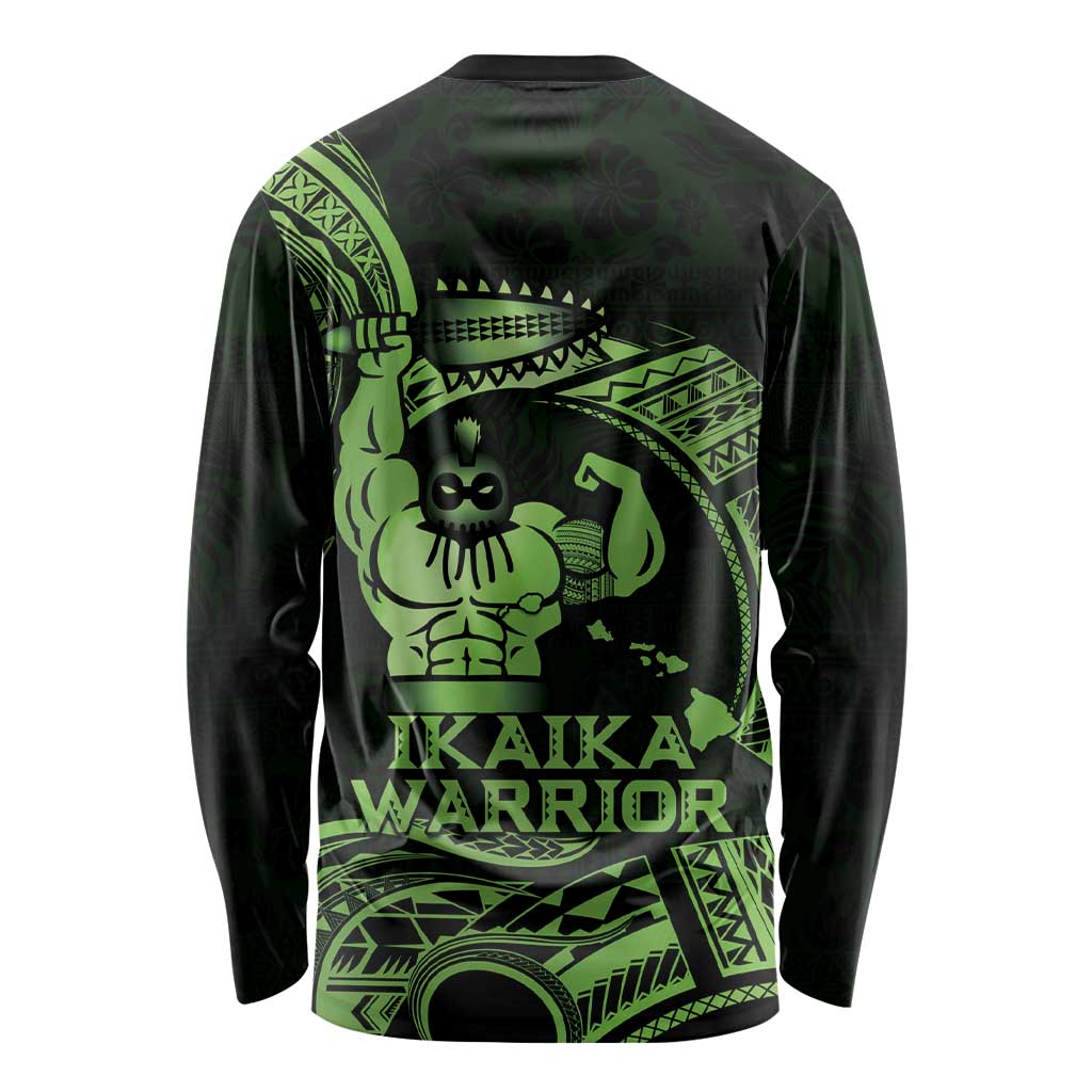 Green Hawaii Ikaika Warrior Long Sleeve Shirt Hawaiian Power LT14 - Polynesian Pride