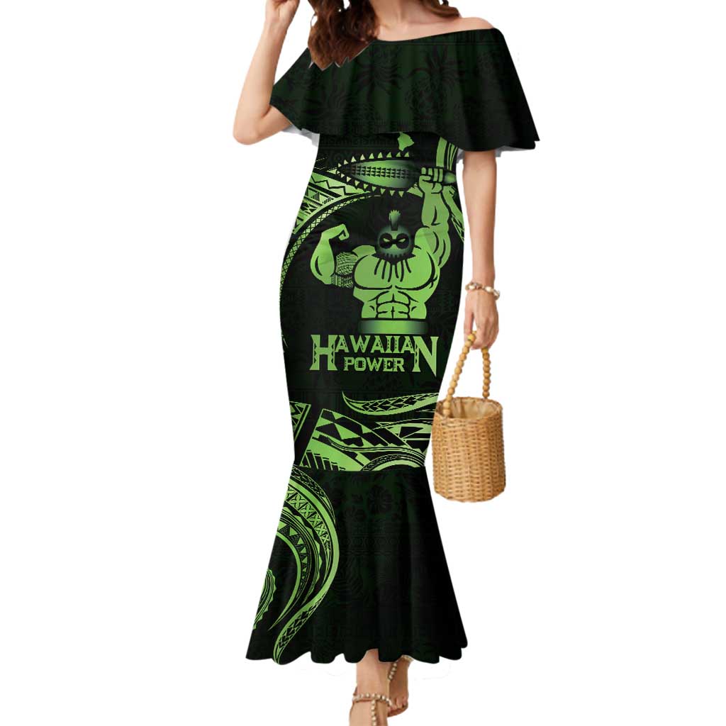 Green Hawaii Ikaika Warrior Mermaid Dress Hawaiian Power LT14 Women Green - Polynesian Pride