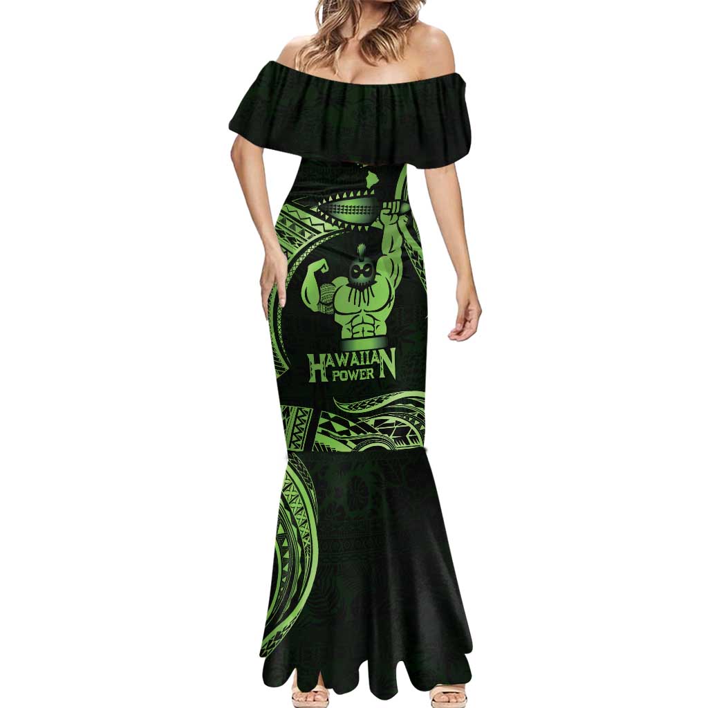 Green Hawaii Ikaika Warrior Mermaid Dress Hawaiian Power LT14 - Polynesian Pride