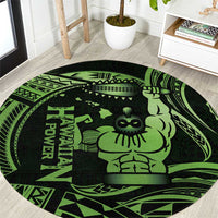 Green Hawaii Ikaika Warrior Round Carpet Hawaiian Power LT14 Green - Polynesian Pride