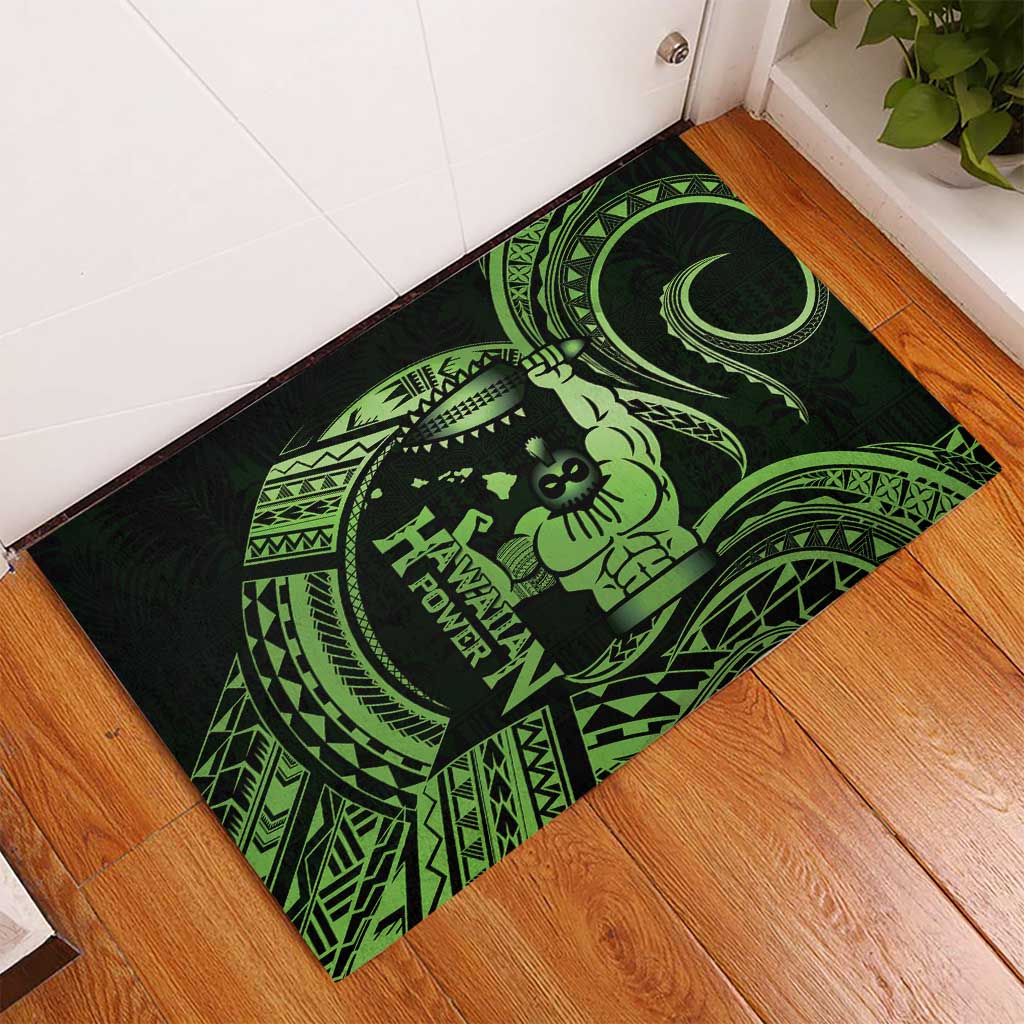 Green Hawaii Ikaika Warrior Rubber Doormat Hawaiian Power LT14 - Polynesian Pride