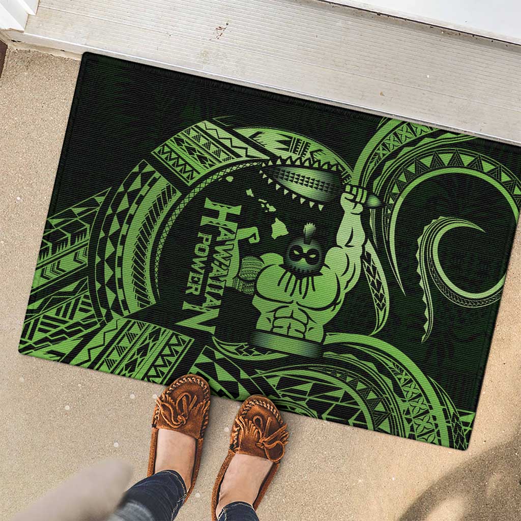 Green Hawaii Ikaika Warrior Rubber Doormat Hawaiian Power LT14 - Polynesian Pride