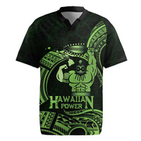 Green Hawaii Ikaika Warrior Rugby Jersey Hawaiian Power LT14 Green - Polynesian Pride