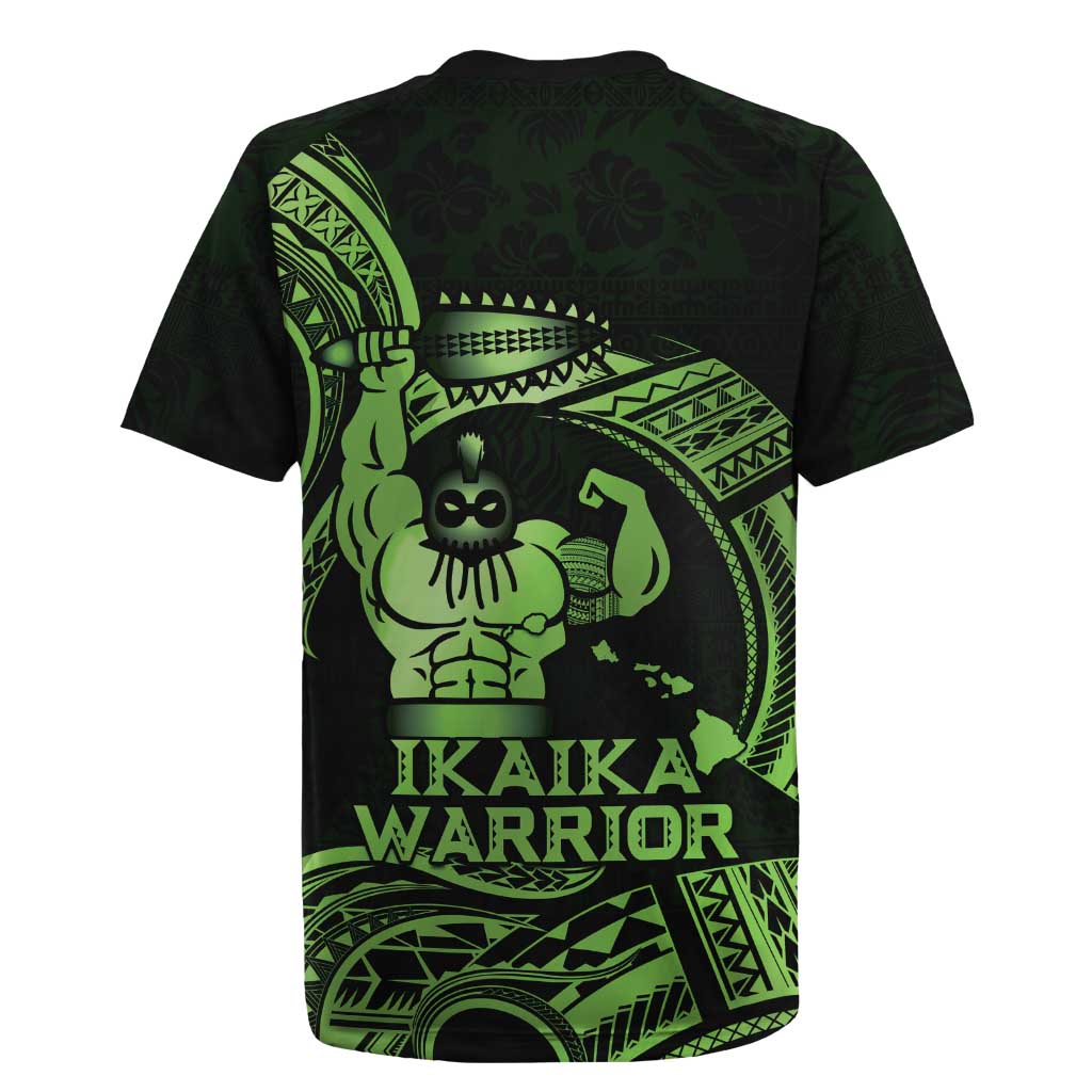 Green Hawaii Ikaika Warrior Rugby Jersey Hawaiian Power LT14 - Polynesian Pride