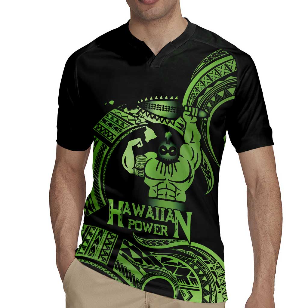 Green Hawaii Ikaika Warrior Rugby Jersey Hawaiian Power LT14 - Polynesian Pride