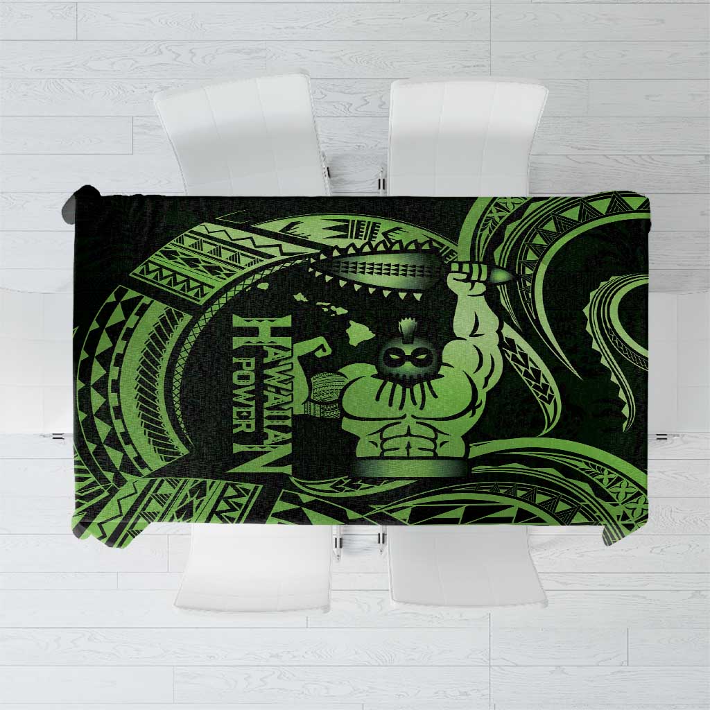 Green Hawaii Ikaika Warrior Tablecloth Hawaiian Power LT14 Green - Polynesian Pride