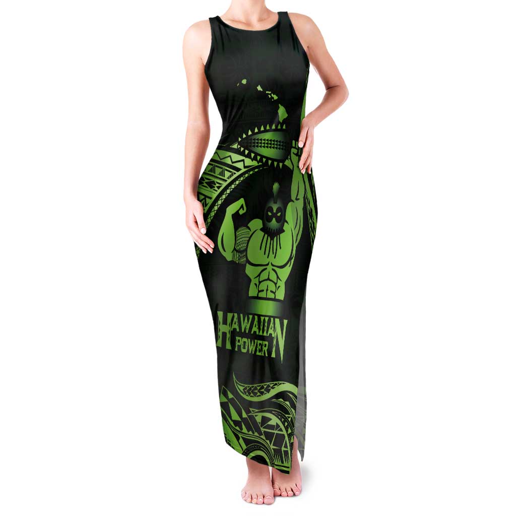 Green Hawaii Ikaika Warrior Tank Maxi Dress Hawaiian Power LT14 Women Green - Polynesian Pride