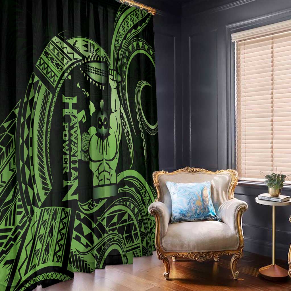 Green Hawaii Ikaika Warrior Window Curtain Hawaiian Power LT14 - Polynesian Pride