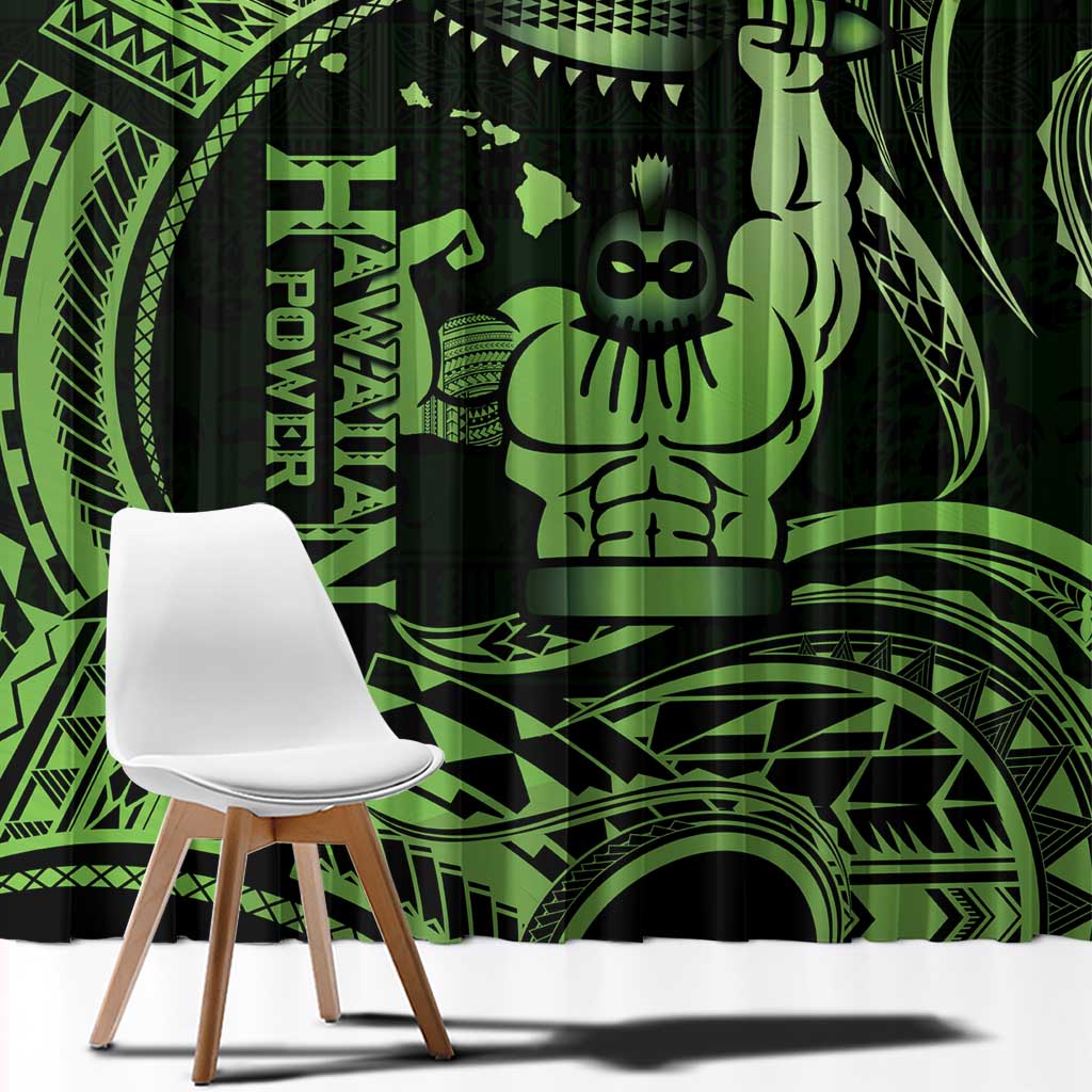 Green Hawaii Ikaika Warrior Window Curtain Hawaiian Power LT14 - Polynesian Pride