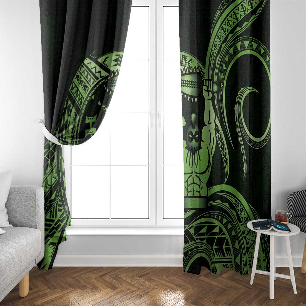 Green Hawaii Ikaika Warrior Window Curtain Hawaiian Power LT14 - Polynesian Pride