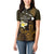 Personalised Hawaii King Kamehameha Day Women Polo Shirt Plumeria With Kakau Pattern - Gold