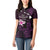 Personalised Hawaii King Kamehameha Day Women Polo Shirt Plumeria With Kakau Pattern - Purple