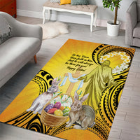 Polynesia Easter Day Area Rug He Is Risen Lilium Longiflorum Polynesian Pattern