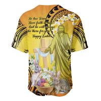 Polynesia Easter Day Baseball Jersey He Is Risen Lilium Longiflorum Polynesian Pattern LT14 - Polynesian Pride
