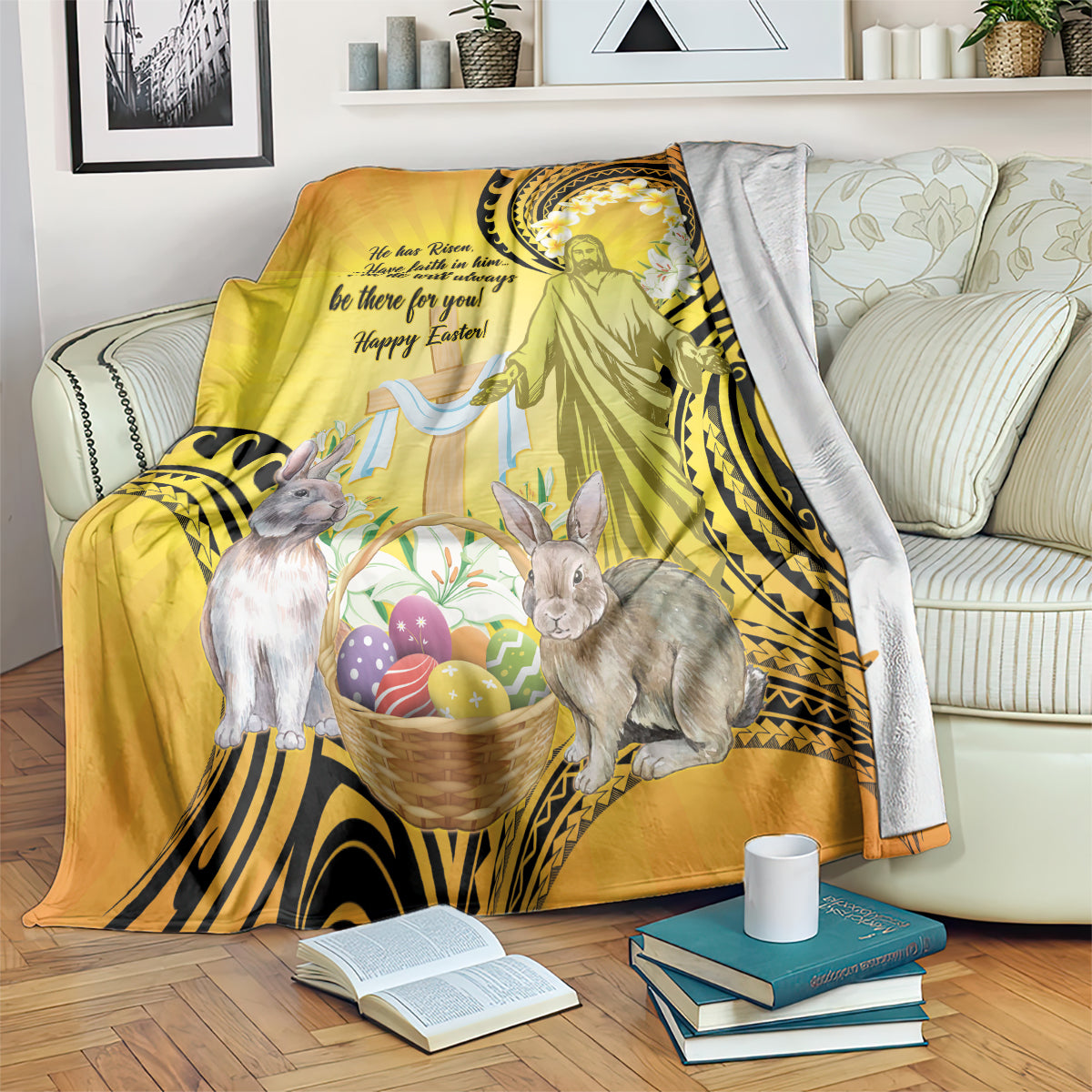 Polynesia Easter Day Blanket He Is Risen Lilium Longiflorum Polynesian Pattern