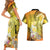 Polynesia Easter Day Couples Matching Short Sleeve Bodycon Dress and Hawaiian Shirt He Is Risen Lilium Longiflorum Polynesian Pattern