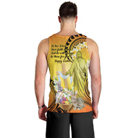 Polynesia Easter Day Men Tank Top He Is Risen Lilium Longiflorum Polynesian Pattern LT14 - Polynesian Pride