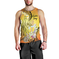 Polynesia Easter Day Men Tank Top He Is Risen Lilium Longiflorum Polynesian Pattern LT14 - Polynesian Pride