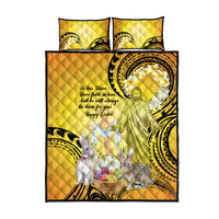 Polynesia Easter Day Quilt Bed Set He Is Risen Lilium Longiflorum Polynesian Pattern