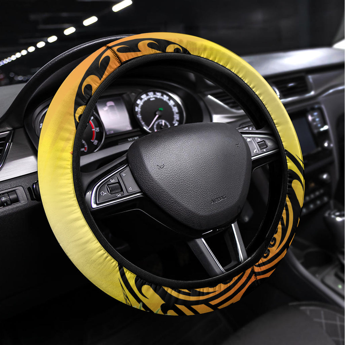 Polynesia Easter Day Steering Wheel Cover He Is Risen Lilium Longiflorum Polynesian Pattern