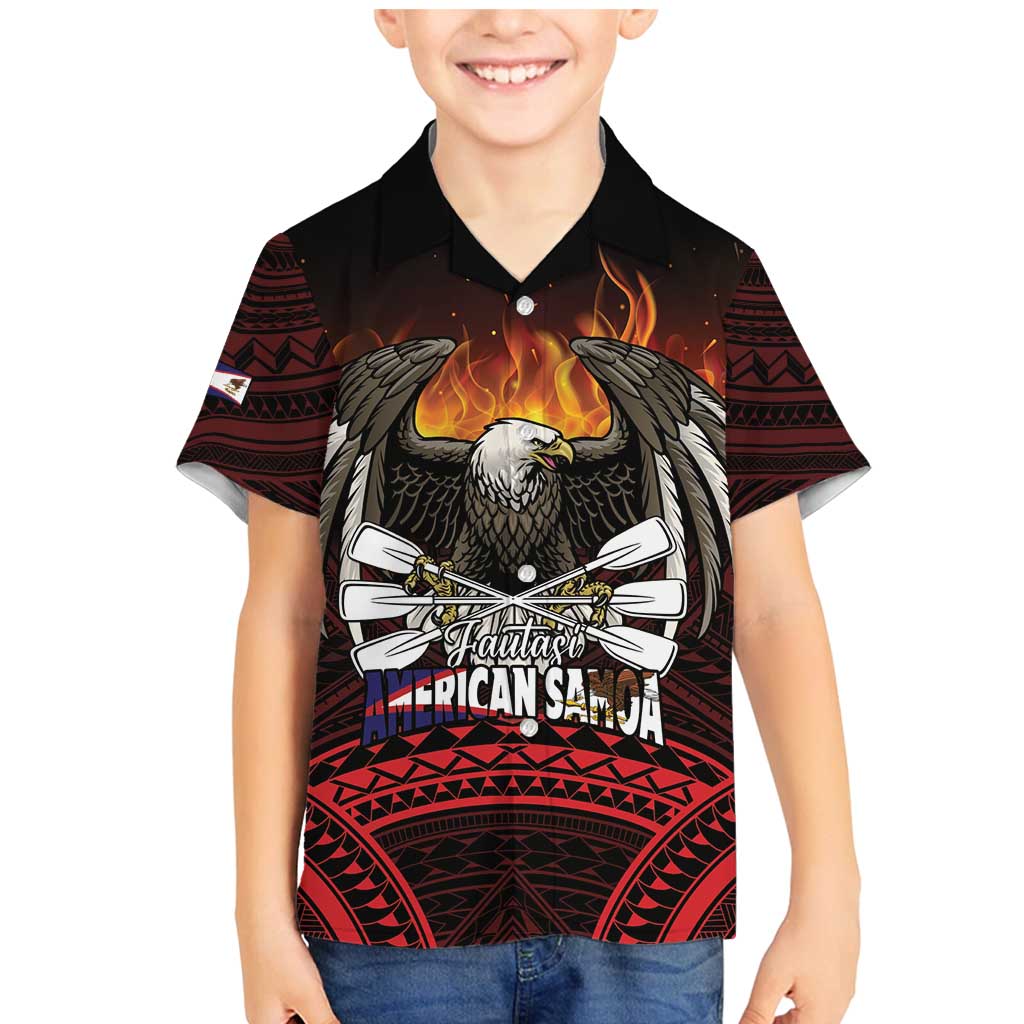 Fautasi Race Day American Samoa Family Matching Mermaid Dress and Hawaiian Shirt Bald Eagle Polynesian Tattoo