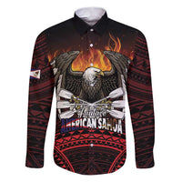 Fautasi Race Day American Samoa Family Matching Puletasi and Hawaiian Shirt Bald Eagle Polynesian Tattoo