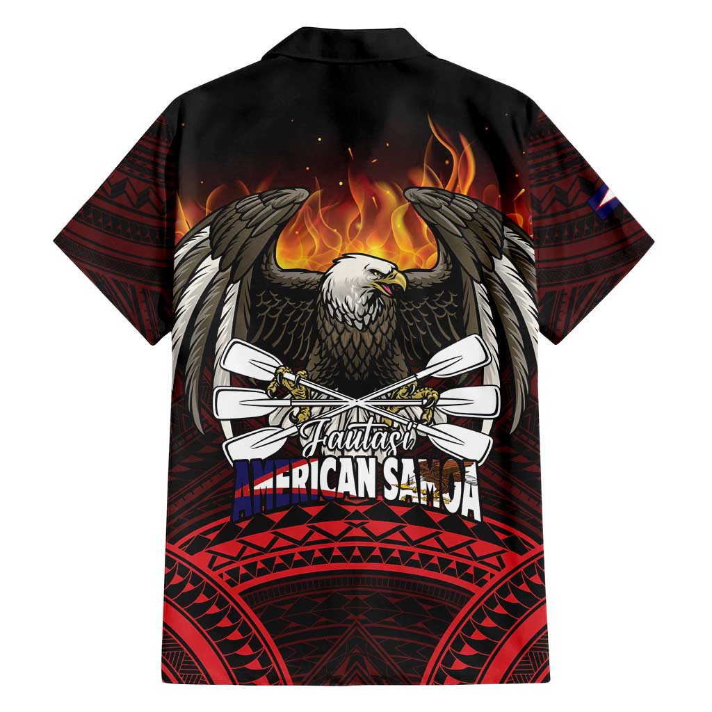 Fautasi Race Day American Samoa Family Matching Summer Maxi Dress and Hawaiian Shirt Bald Eagle Polynesian Tattoo