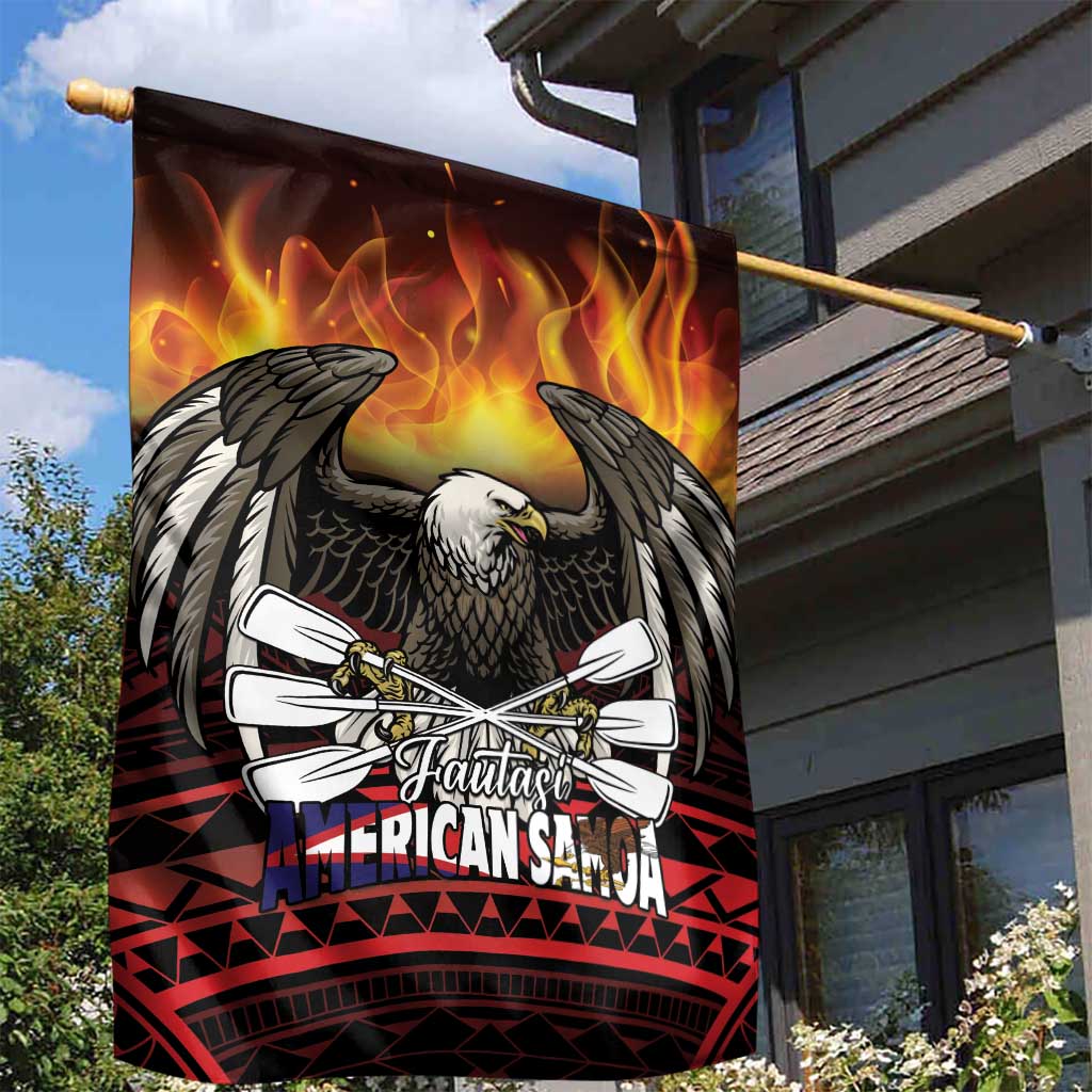 Fautasi Race Day American Samoa Garden Flag Bald Eagle Polynesian Tattoo
