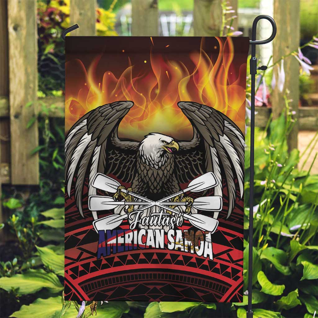 Fautasi Race Day American Samoa Garden Flag Bald Eagle Polynesian Tattoo