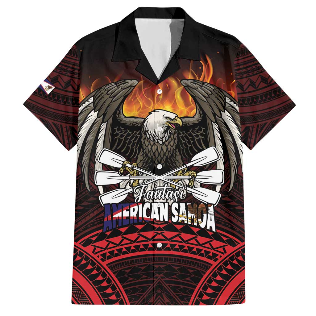 Fautasi Race Day American Samoa Hawaiian Shirt Bald Eagle Polynesian Tattoo