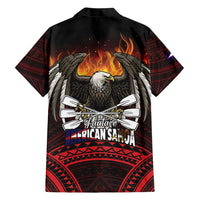 Fautasi Race Day American Samoa Hawaiian Shirt Bald Eagle Polynesian Tattoo