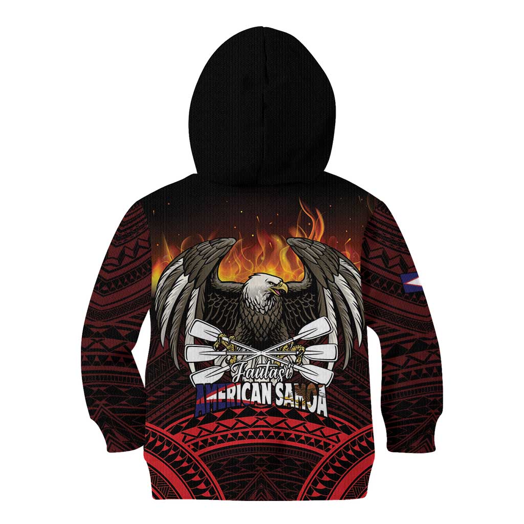 Fautasi Race Day American Samoa Kid Hoodie Bald Eagle Polynesian Tattoo