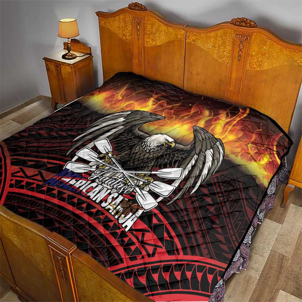 Fautasi Race Day American Samoa Quilt Bald Eagle Polynesian Tattoo